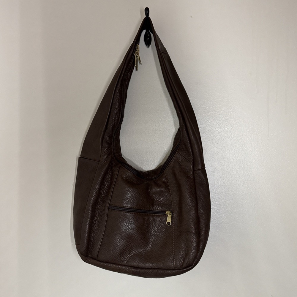 Vintage Coronado Brown Leather CCW Women's Hobo Bag Shoulder Purse Slouchy READ